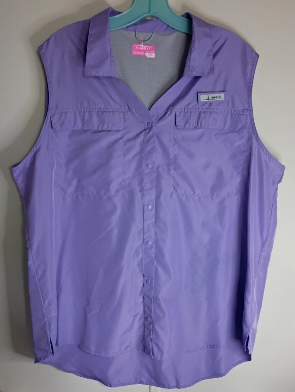 Habit Sleeveless Lavender Button-Front Camp Shirt